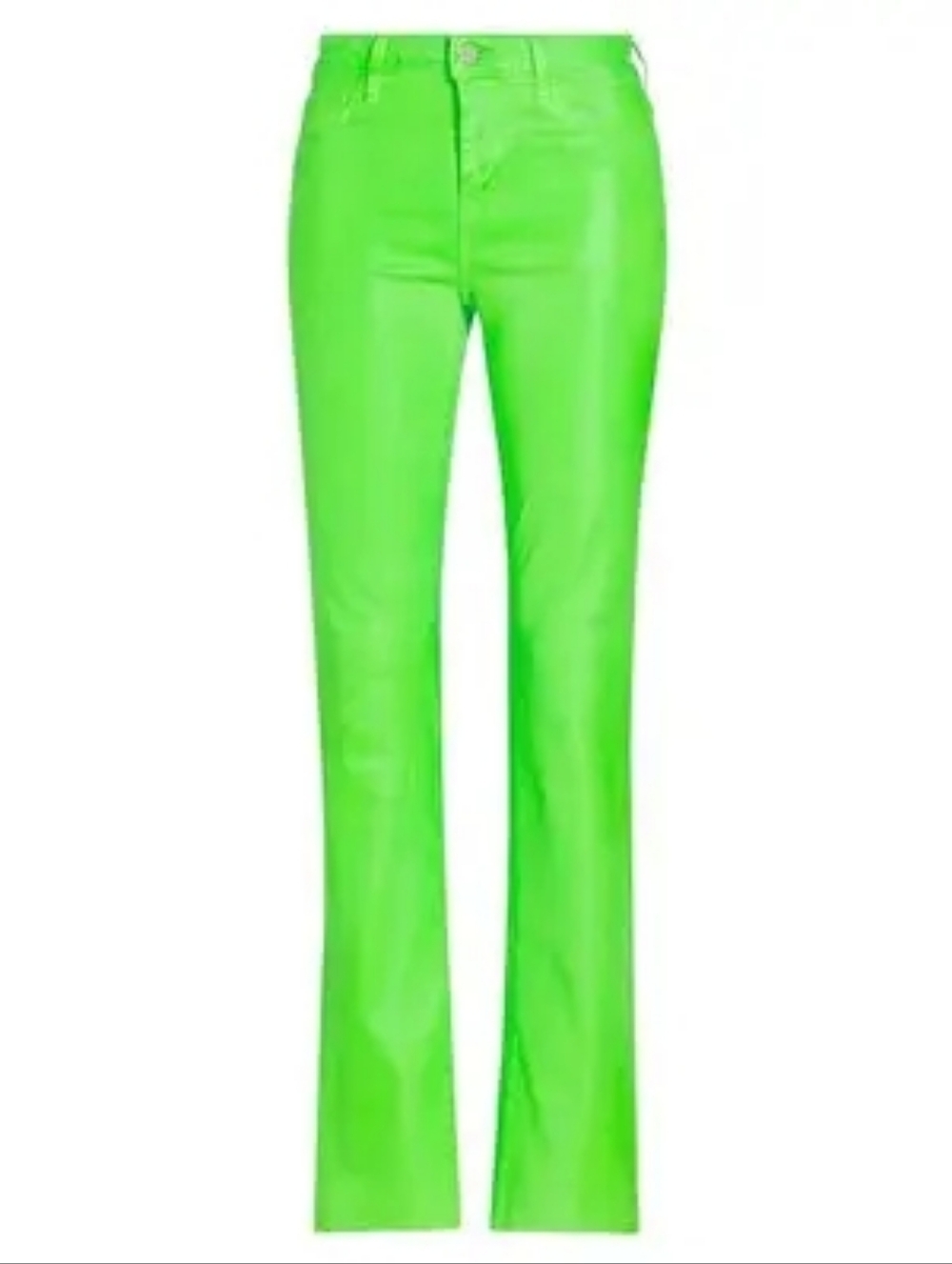 L'Agence Ruth Straight-Leg jeans Neon Lime Green Coated  Pants NWOT 26